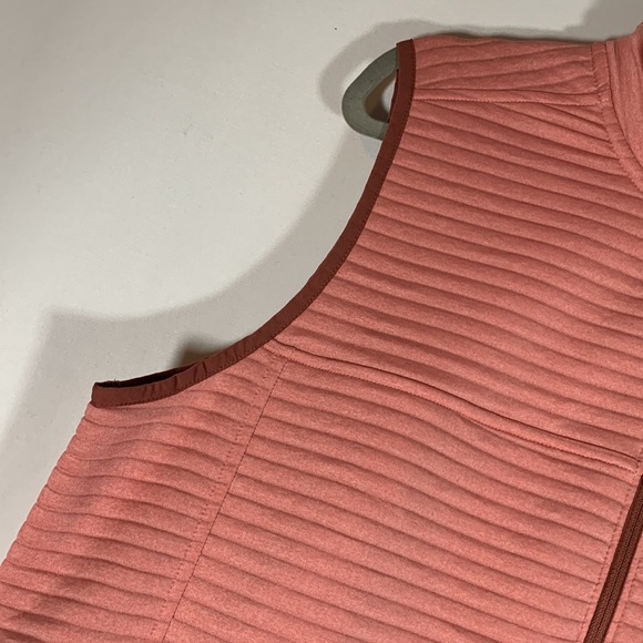 L.L Bean Pink Ribbed Zip-Up Sweater Vest - Picture 3 of 12